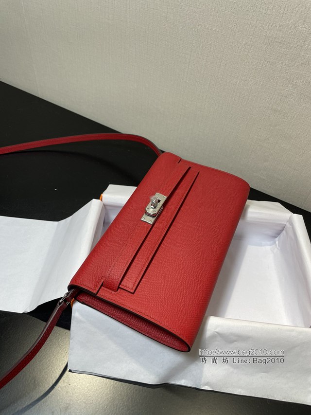 Hermes女包 愛馬仕Kelly woc小挎包 大紅epsom皮凱麗斜挎包  tdh2343